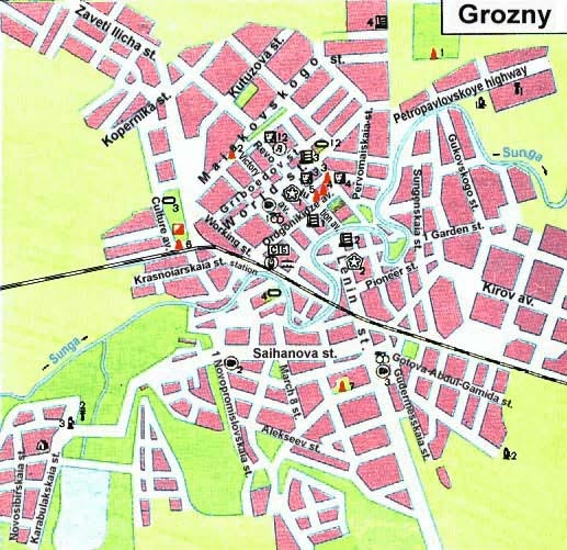 Plan of Grozny town